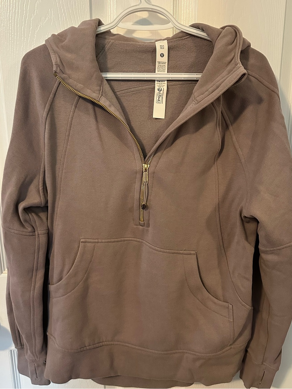 Lululemon Scuba Oversized Half-zip Long Hoodie, NWOT, Mauve Grey